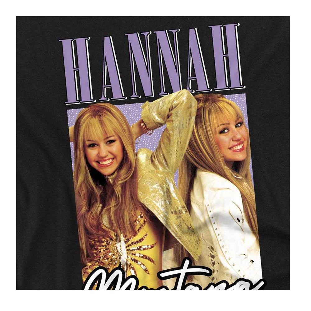 Black - Side - Hannah Montana Womens-Ladies Hannah Montana Montage Oversized T-Shirt