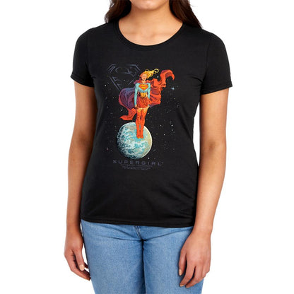 Black - Lifestyle - Supergirl Womens-Ladies Galactic Woman Of Tomorrow Capped Sleeved T-Shirt
