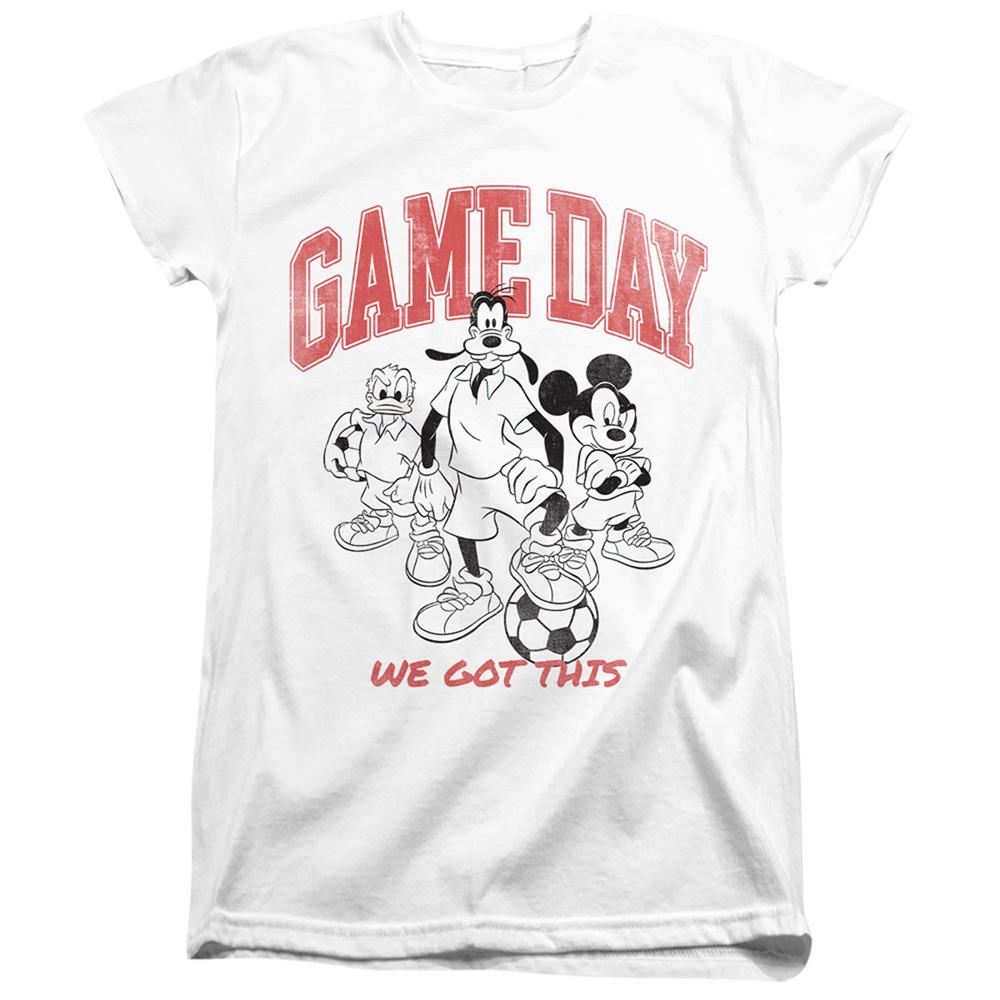 White - Front - Disney Womens-Ladies Friends Game Day Mickey T-Shirt