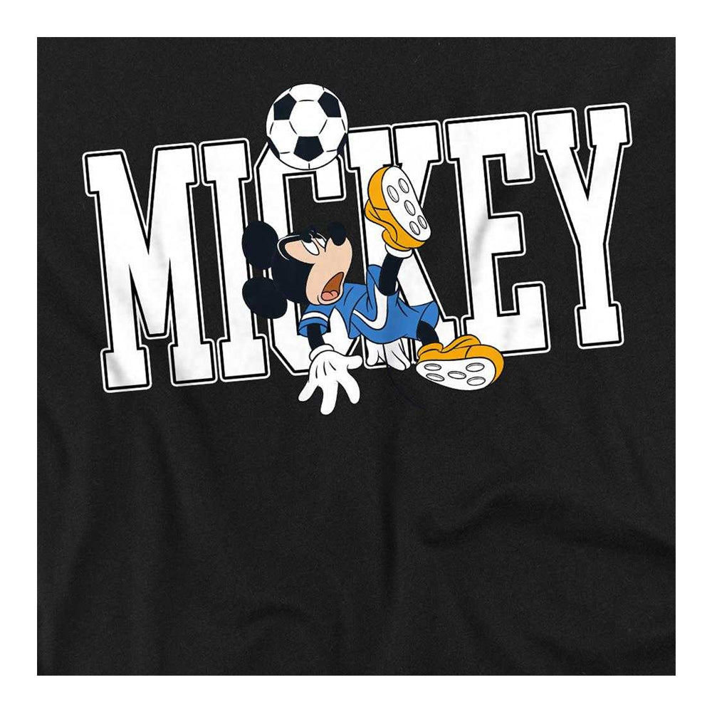 Black - Side - Disney Womens-Ladies Football Kick Mickey Mouse T-Shirt