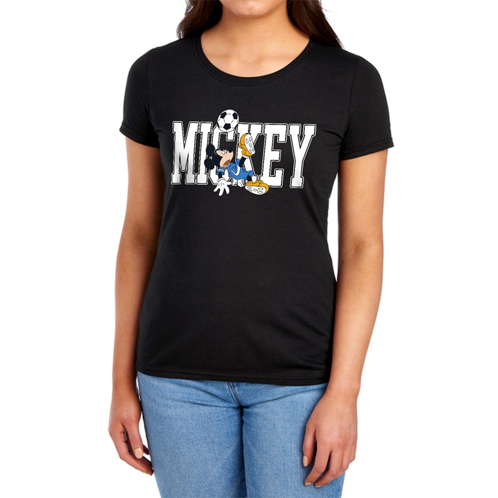 Black - Lifestyle - Disney Womens-Ladies Football Kick Mickey Mouse T-Shirt