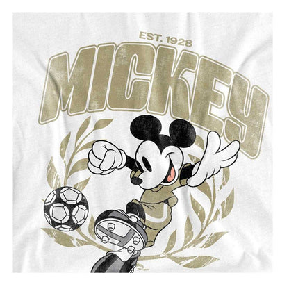 White - Side - Disney Womens-Ladies Mickey Mouse Laurel Football T-Shirt