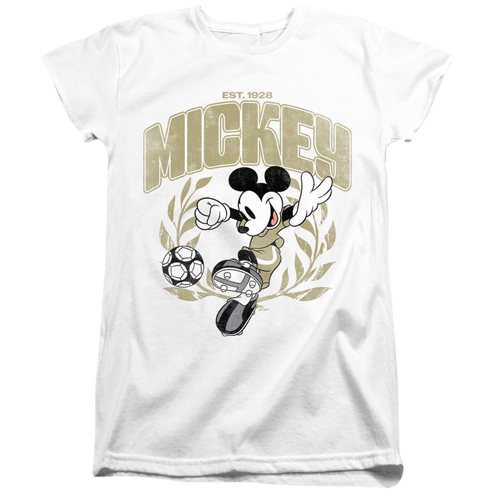 White - Front - Disney Womens-Ladies Mickey Mouse Laurel Football T-Shirt