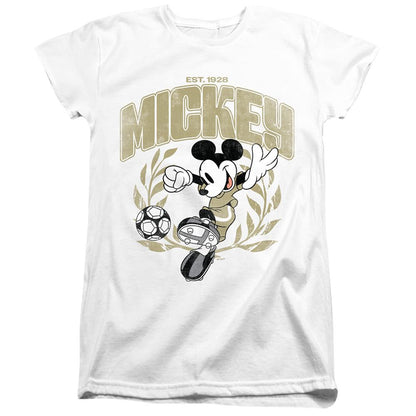 White - Front - Disney Womens-Ladies Mickey Mouse Laurel Football T-Shirt