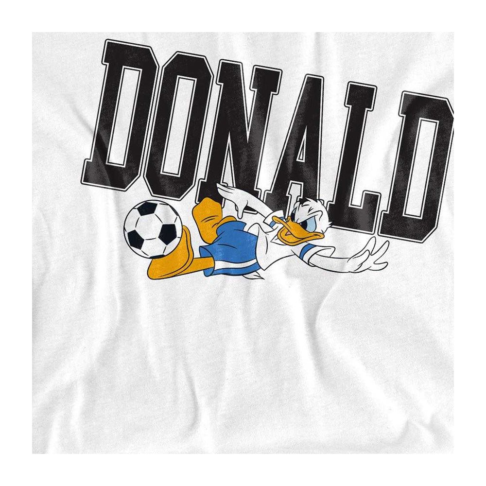 White - Side - Disney Womens-Ladies Kick Donald Duck Football T-Shirt