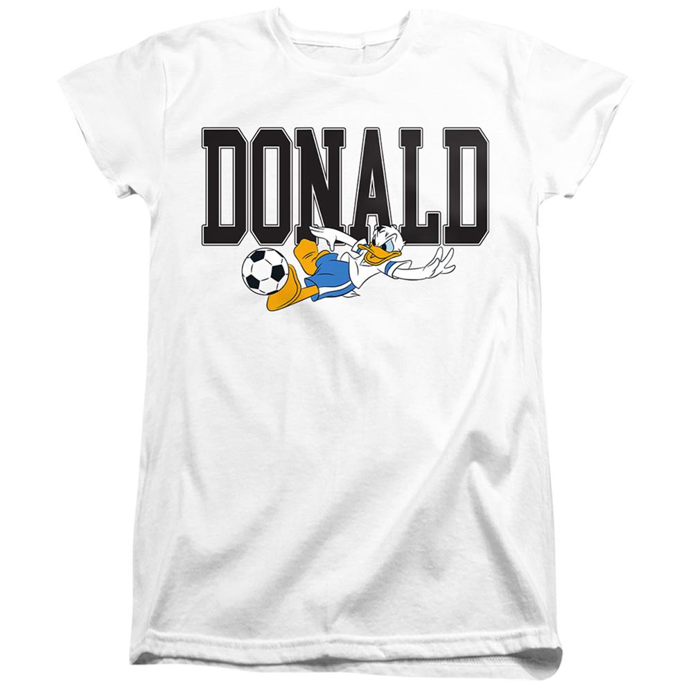 White - Front - Disney Womens-Ladies Kick Donald Duck Football T-Shirt