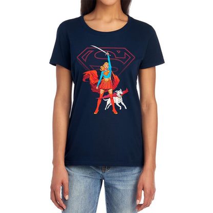 Navy - Lifestyle - Supergirl Womens-Ladies Woman Of Tomorrow Sword T-Shirt