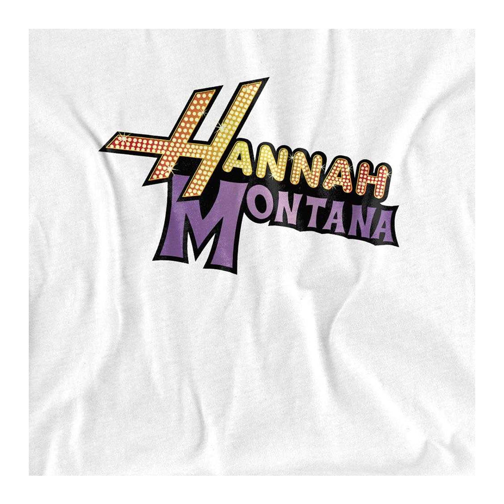 White - Side - Hannah Montana Womens-Ladies Camp Rock Hannah Montana Logo T-Shirt