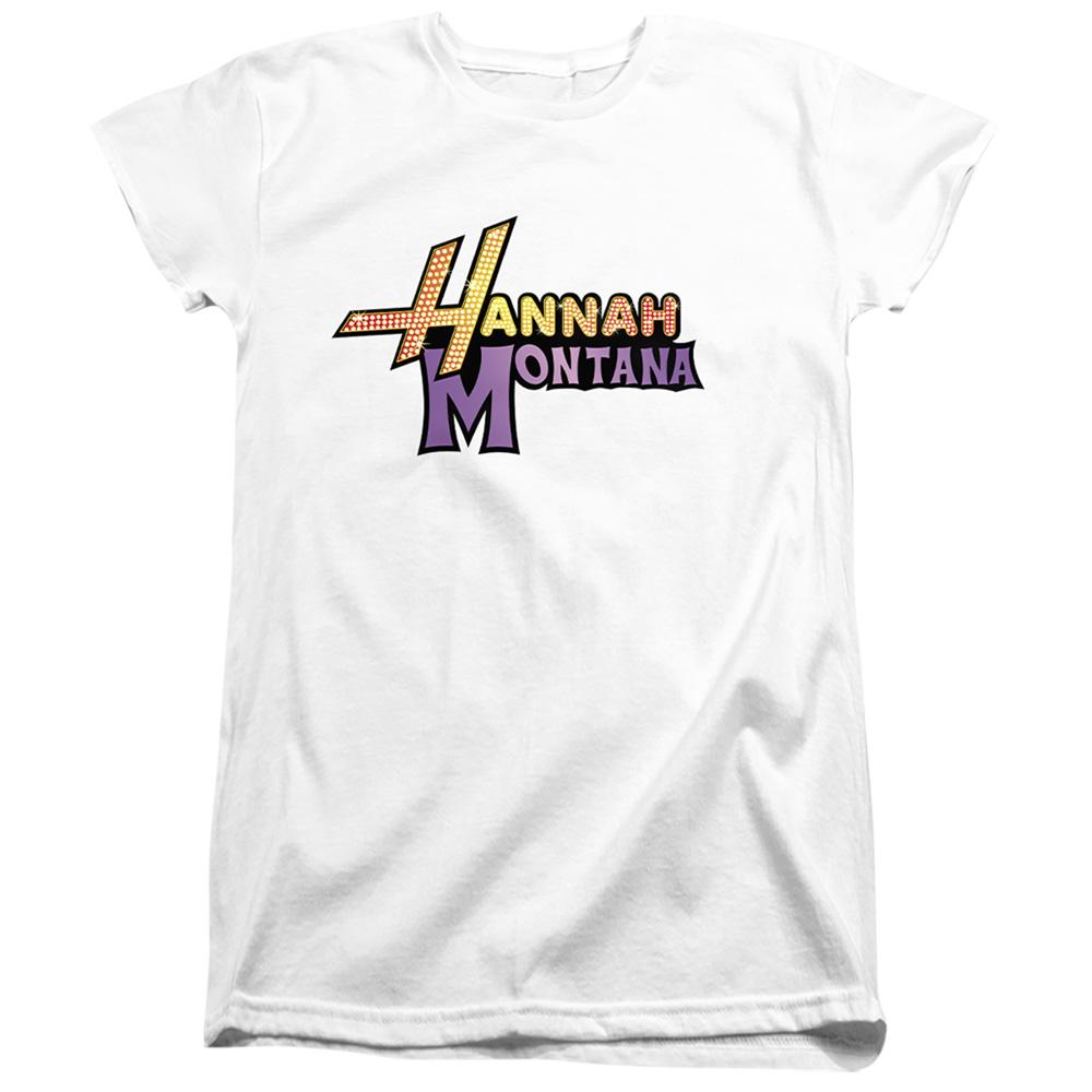 White - Front - Hannah Montana Womens-Ladies Camp Rock Hannah Montana Logo T-Shirt