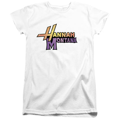 White - Front - Hannah Montana Womens-Ladies Camp Rock Hannah Montana Logo T-Shirt