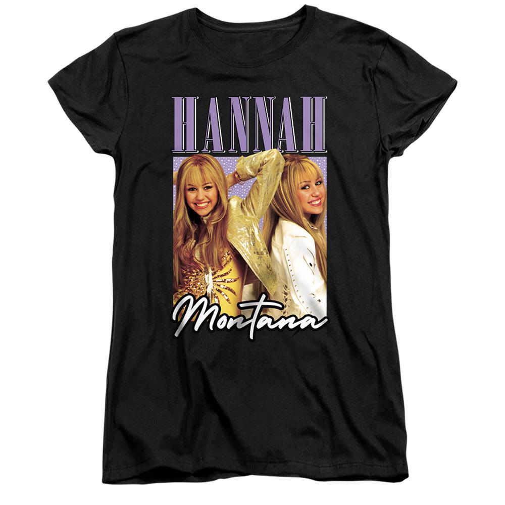 Black - Front - Hannah Montana Womens-Ladies Hannah Montana Montage T-Shirt
