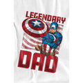 White - Side - Captain America Mens Legendary Dad America T-Shirt