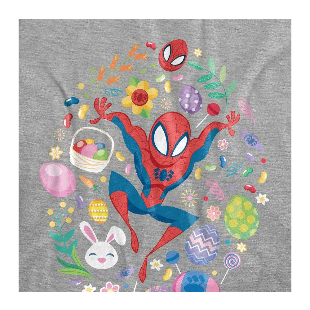 Athletic Heather - Side - Spider-Man Womens-Ladies Spider-Man Circle Easter T-Shirt