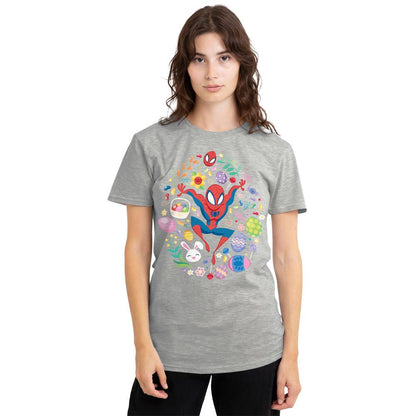 Athletic Heather - Lifestyle - Spider-Man Womens-Ladies Spider-Man Circle Easter T-Shirt