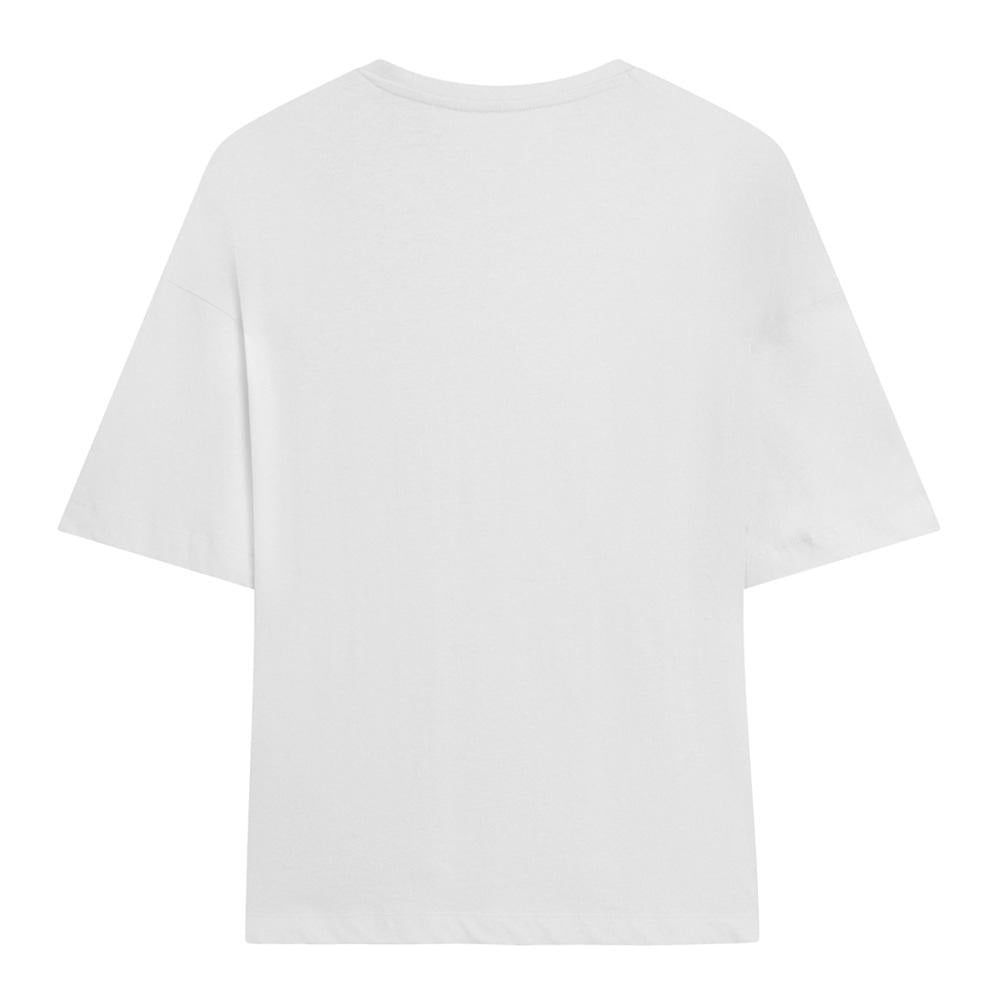 White - Back - Camp Rock Womens-Ladies Classic Logo Oversized T-Shirt