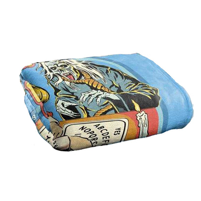Blue-Multicoloured - Back - Steven Rhodes Learn To Spell Soft Touch Blanket