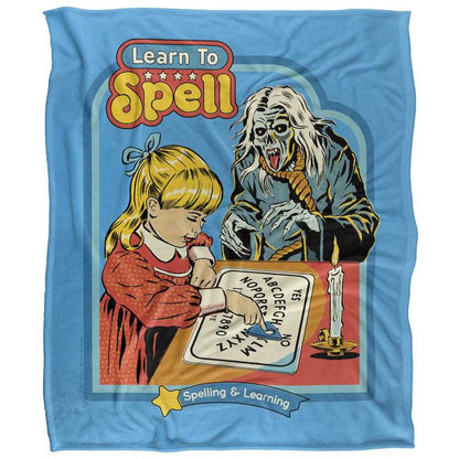 Blue-Multicoloured - Front - Steven Rhodes Learn To Spell Soft Touch Blanket