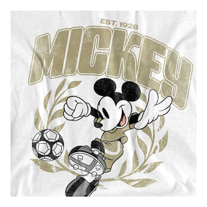 White - Side - Disney Womens-Ladies Mickey Mouse Laurel Football T-Shirt