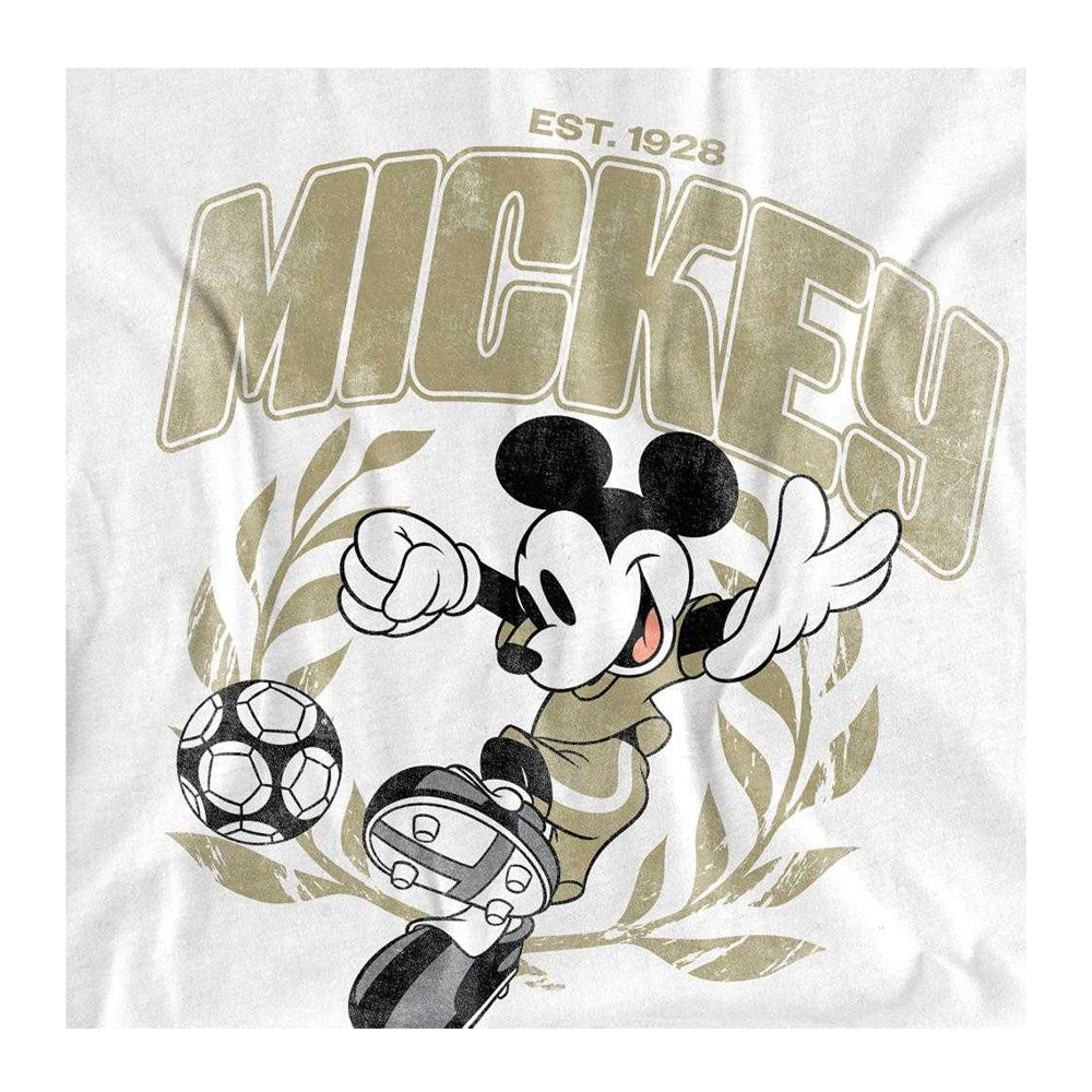 White - Side - Disney Womens-Ladies Mickey Mouse Football Fashion T-Shirt