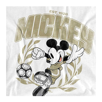 White - Side - Disney Womens-Ladies Mickey Mouse Football Fashion T-Shirt