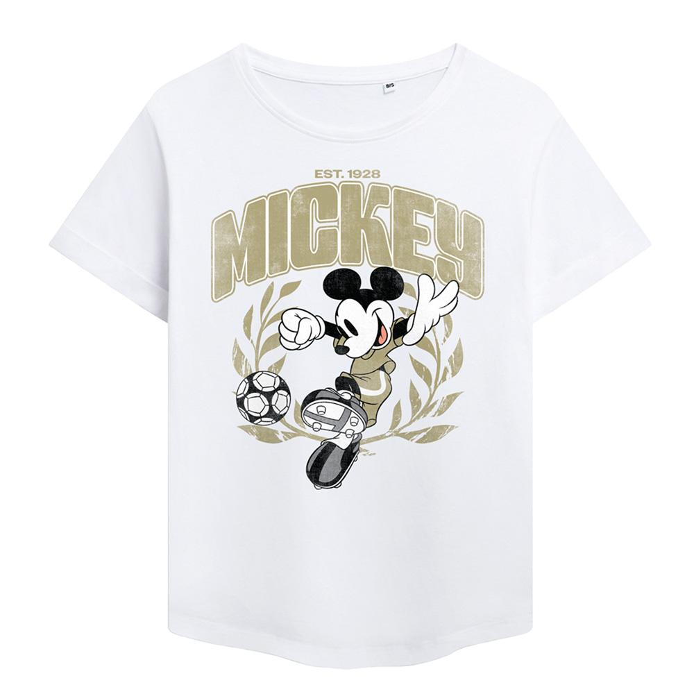 White - Front - Disney Womens-Ladies Mickey Mouse Football Fashion T-Shirt