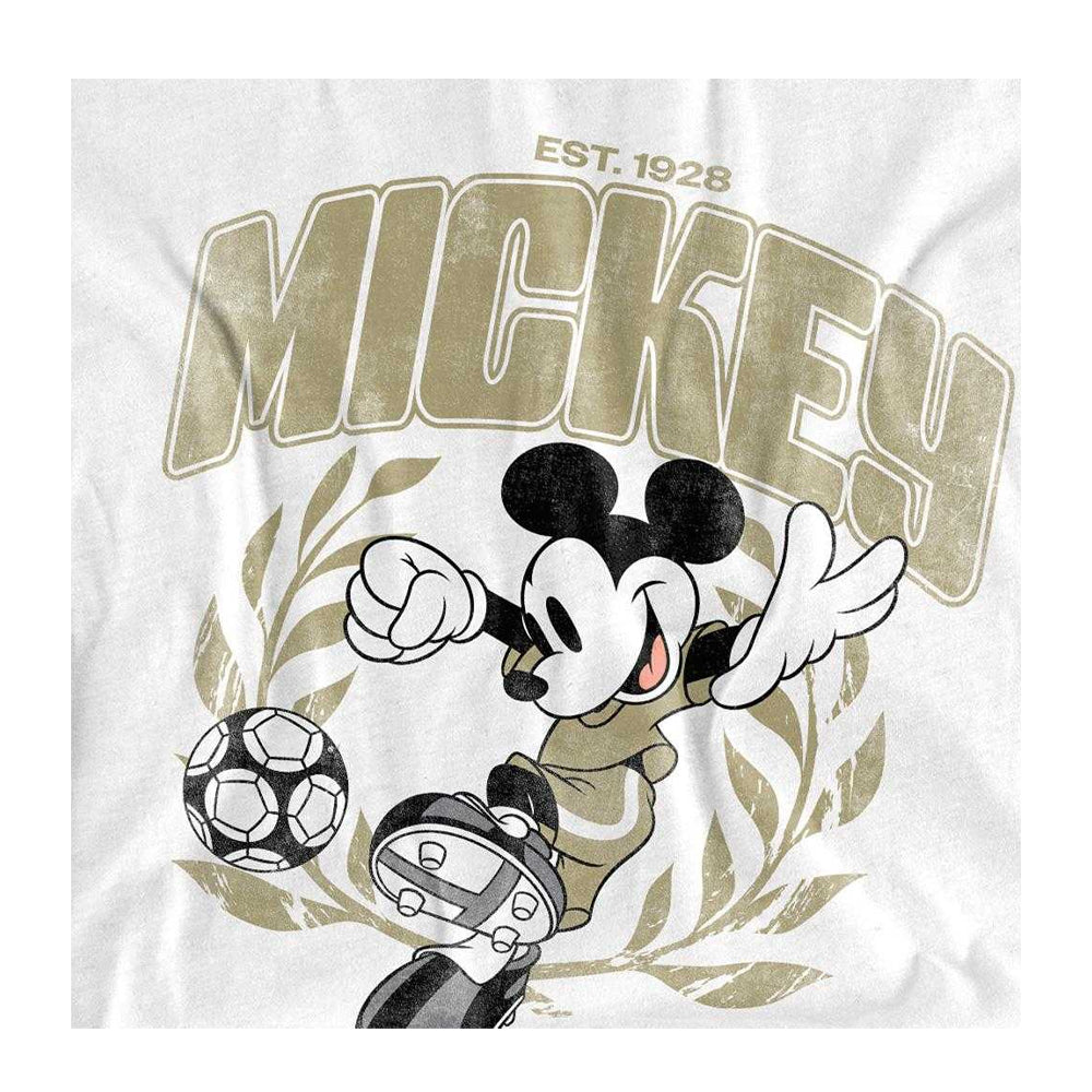 White - Side - Disney Womens-Ladies Mickey Mouse Laurel Football Oversized T-Shirt