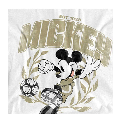 White - Side - Disney Womens-Ladies Mickey Mouse Laurel Football Oversized T-Shirt