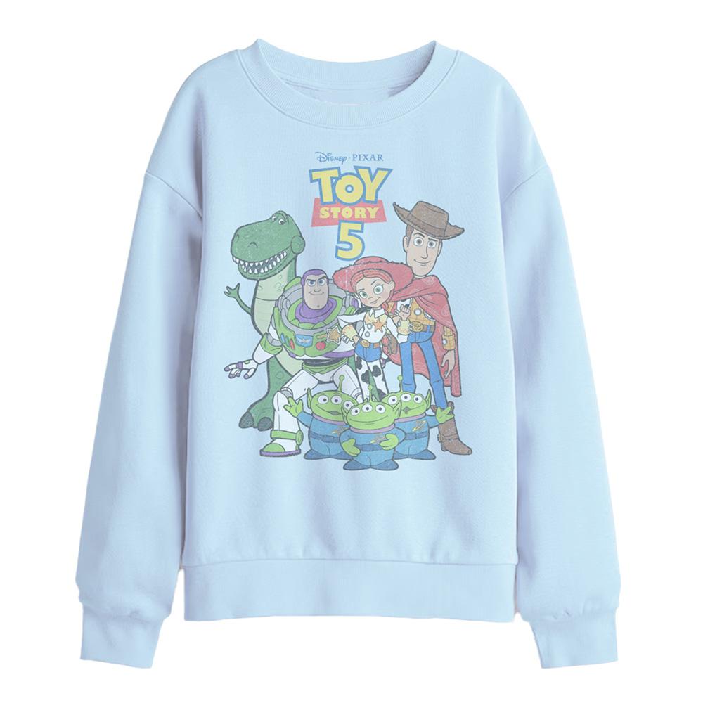 Light Blue - Front - Toy Story 5 Childrens-Kids Faded Pose Logo Sweatshirt