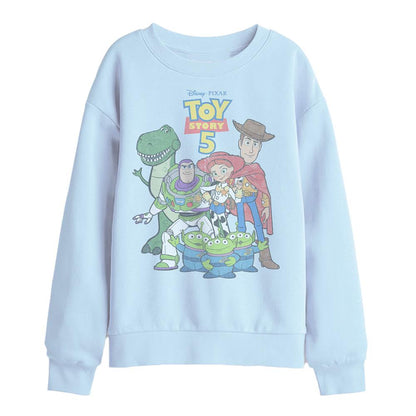 Light Blue - Front - Toy Story 5 Childrens-Kids Faded Pose Logo Sweatshirt