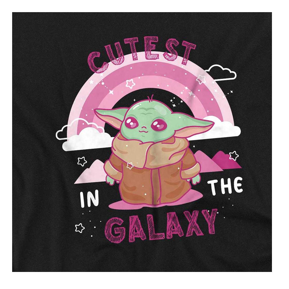 Black - Side - Star Wars Childrens-Kids Cutest In The Galaxy Grogu Ringspun Cotton T-Shirt