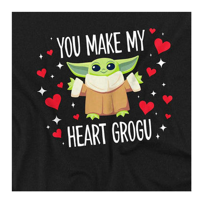 Black - Side - Star Wars Childrens-Kids You Make My Heart Grogu Star Wars T-Shirt