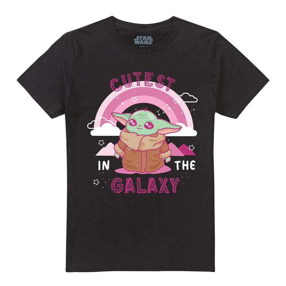 Black - Front - Star Wars Unisex Adult Cutest In The Galaxy Grogu Star Wars Ringspun Cotton T-Shirt
