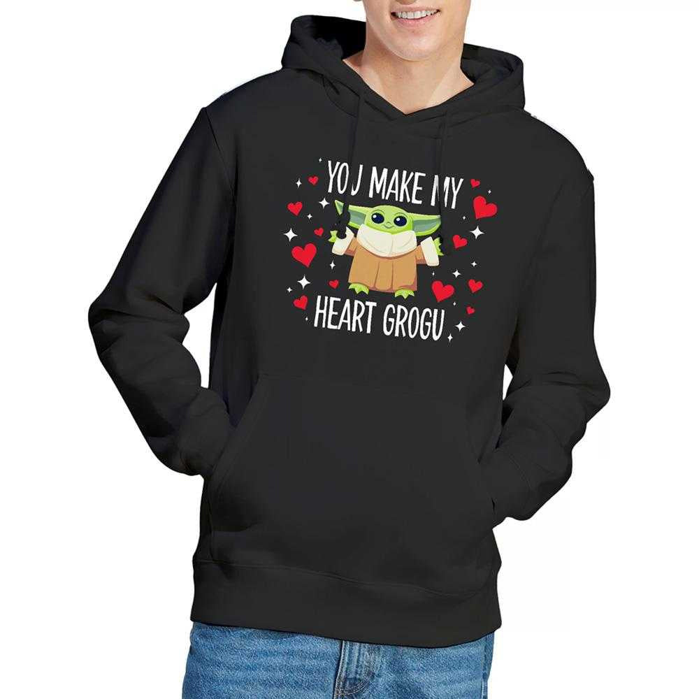 Black - Lifestyle - Star Wars Unisex Adult You Make My Heart Grogu Hoodie
