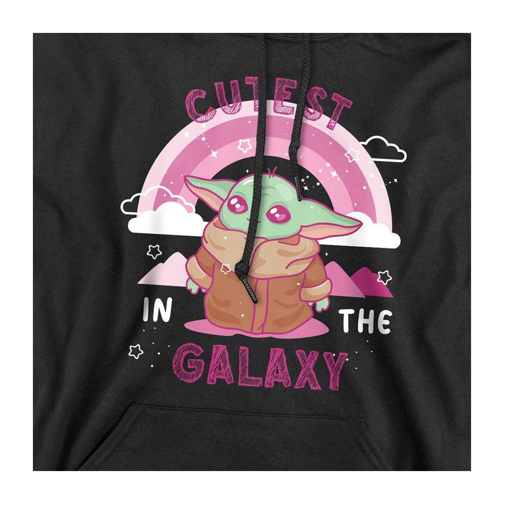 Black - Side - Star Wars Unisex Adult Cutest In The Galaxy Grogu Long-Sleeved Hoodie