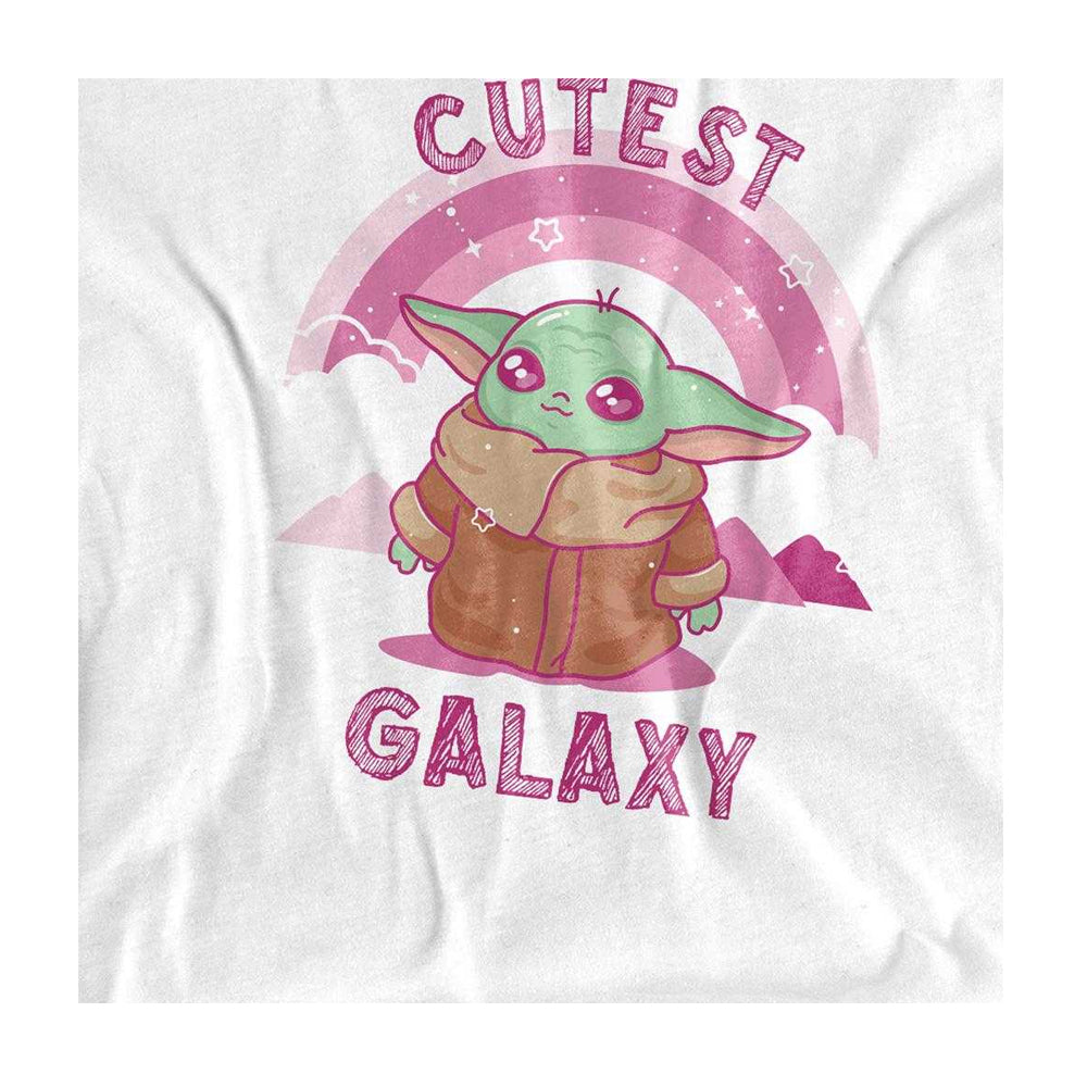 White - Side - Star Wars Childrens-Kids Cutest In The Galaxy Grogu Ringspun Cotton T-Shirt