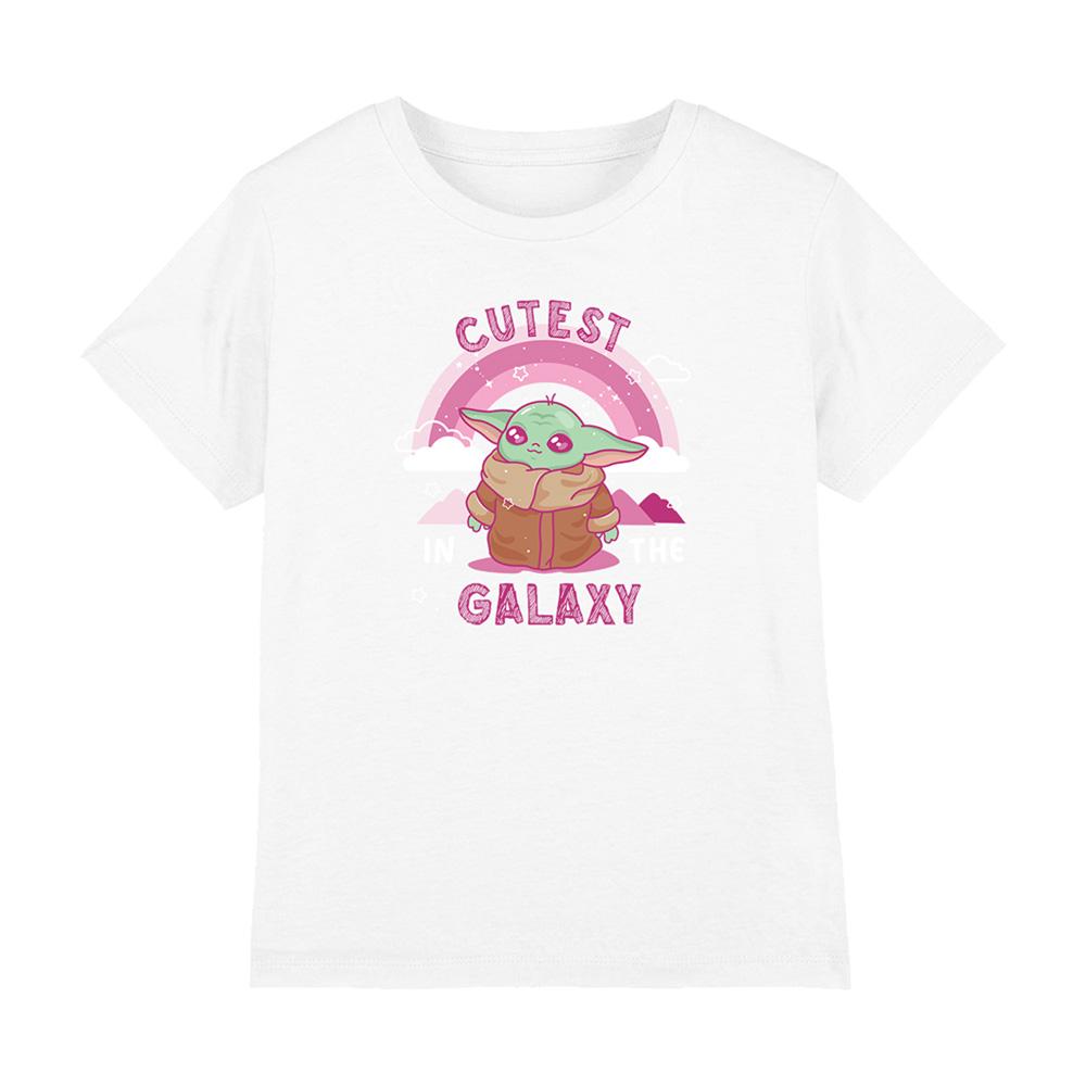White - Front - Star Wars Childrens-Kids Cutest In The Galaxy Grogu Ringspun Cotton T-Shirt