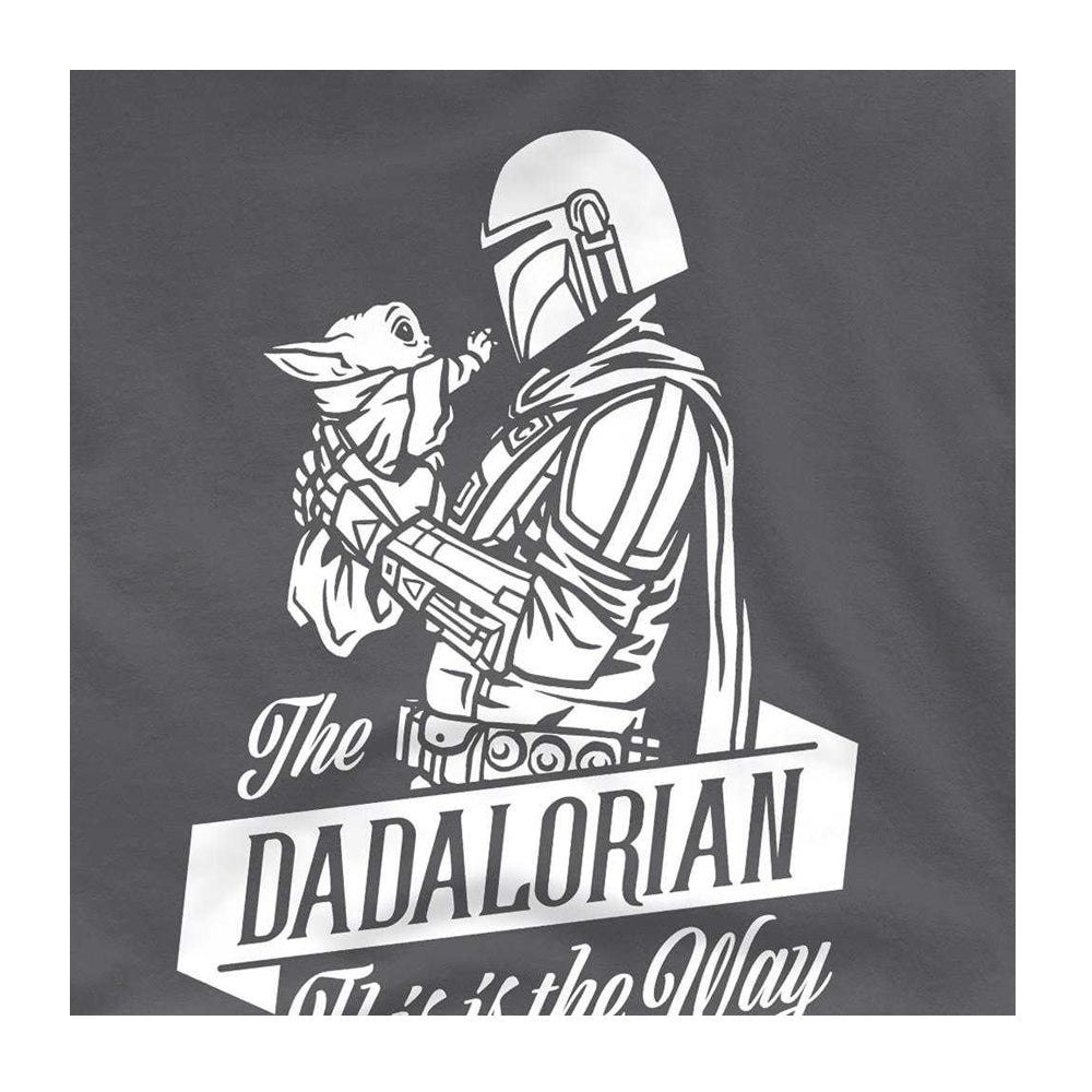 Charcoal - Side - Star Wars Mens Dadalorian Ringspun Cotton Fathers Day T-Shirt