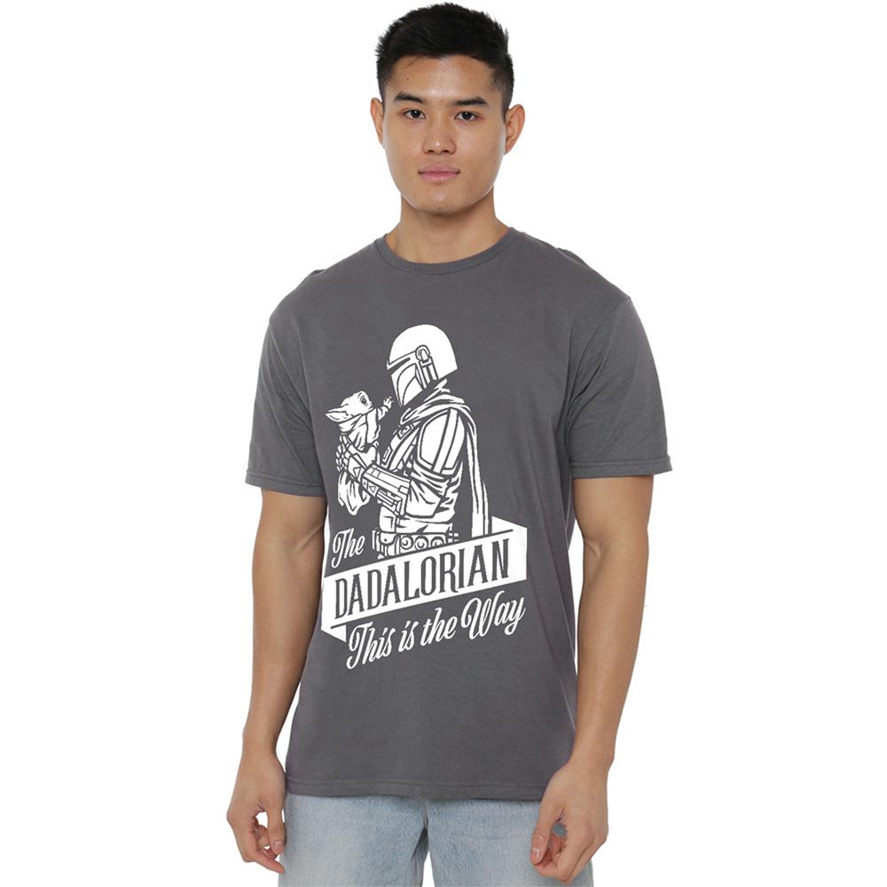 Charcoal - Lifestyle - Star Wars Mens Dadalorian Ringspun Cotton Fathers Day T-Shirt