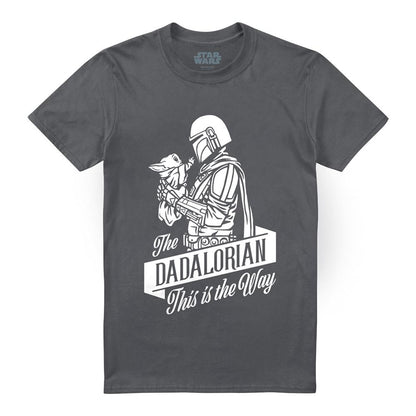 Charcoal - Front - Star Wars Mens Dadalorian Ringspun Cotton Fathers Day T-Shirt