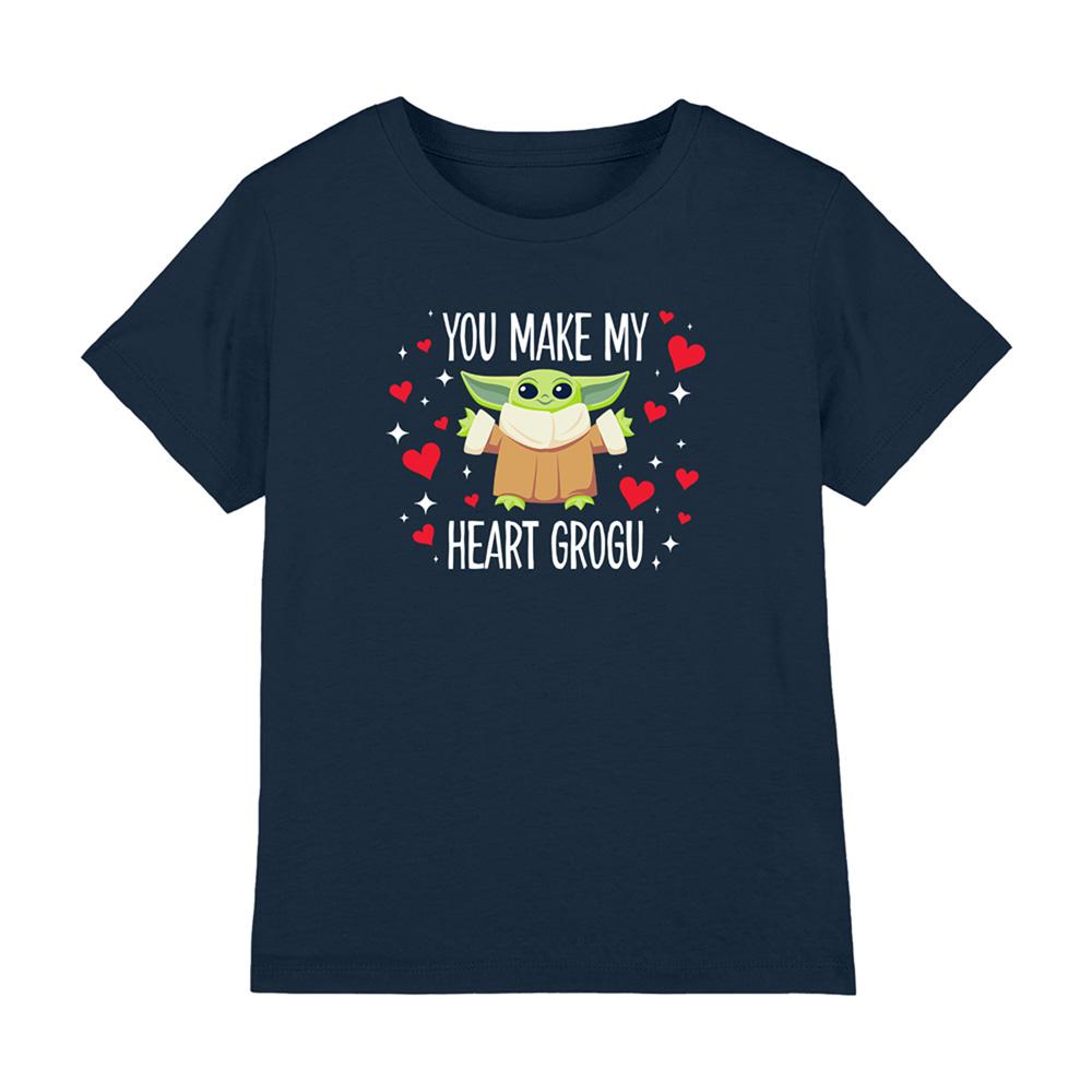 Navy - Front - Star Wars Childrens-Kids You Make My Heart Grogu T-Shirt