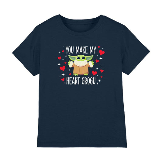 Navy - Front - Star Wars Childrens-Kids You Make My Heart Grogu T-Shirt