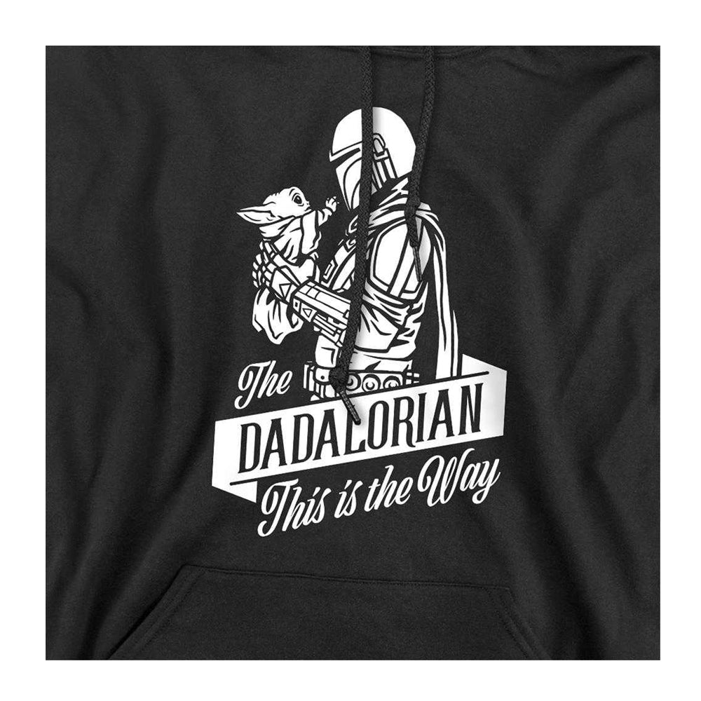 Black - Side - Star Wars Unisex Adult Dadalorian Long-Sleeved Fathers Day Hoodie