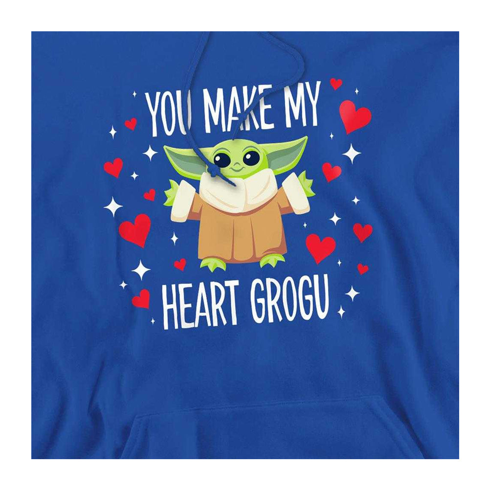 Royal Blue - Side - Star Wars Unisex Adult You Make My Heart Grogu Midweight Long-Sleeved Hoodie