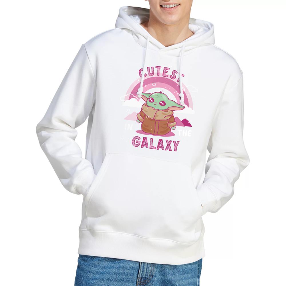 White - Lifestyle - Star Wars Unisex Adult Cutest In The Galaxy Grogu Weave Long-Sleeved Hoodie