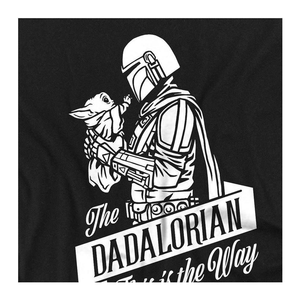 Black - Side - Star Wars Mens Dadalorian Ringspun Cotton Short-Sleeved Fathers Day T-Shirt