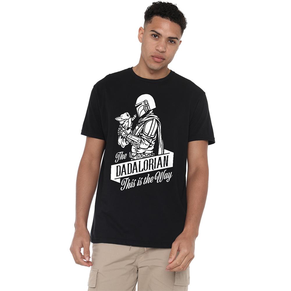 Black - Lifestyle - Star Wars Mens Dadalorian Ringspun Cotton Short-Sleeved Fathers Day T-Shirt