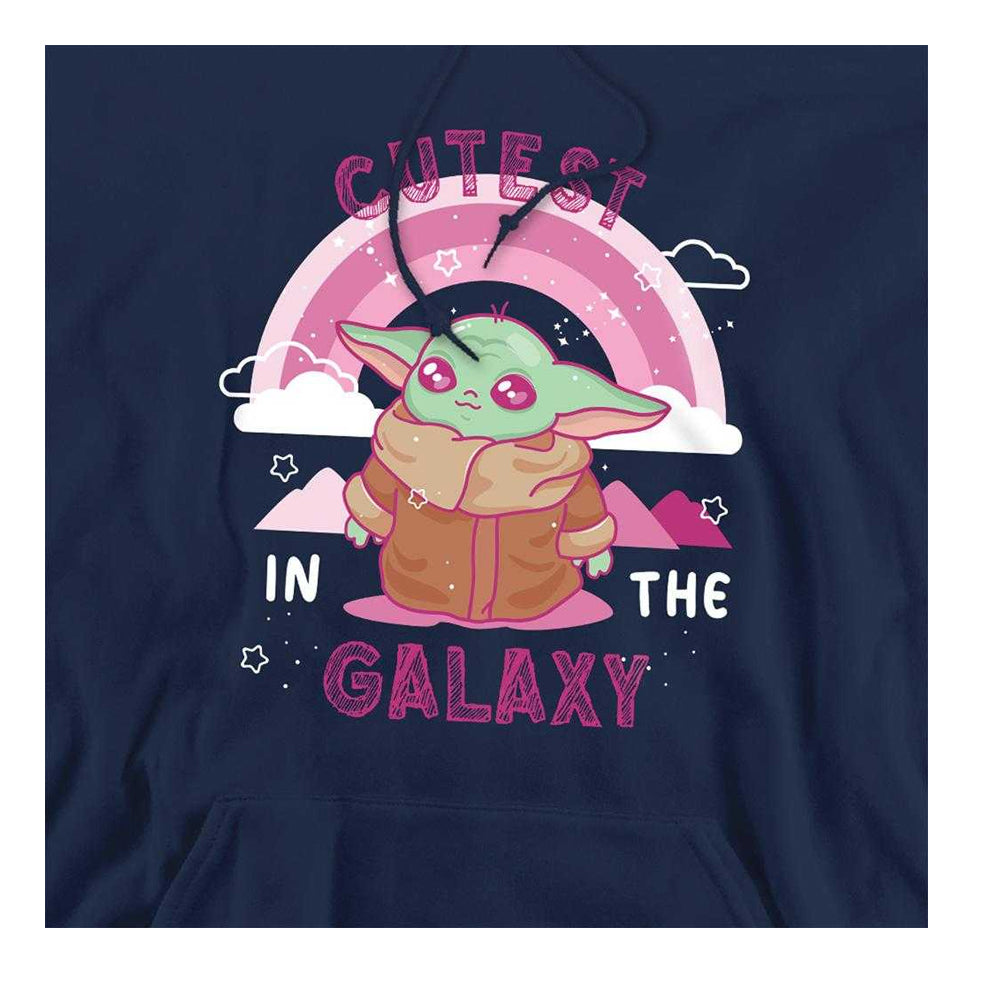 Navy - Side - Star Wars Unisex Adult Cutest In The Galaxy Grogu Weave Long-Sleeved Hoodie