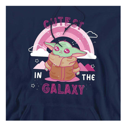 Navy - Side - Star Wars Unisex Adult Cutest In The Galaxy Grogu Weave Long-Sleeved Hoodie