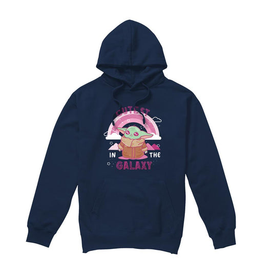 Navy - Front - Star Wars Unisex Adult Cutest In The Galaxy Grogu Weave Long-Sleeved Hoodie