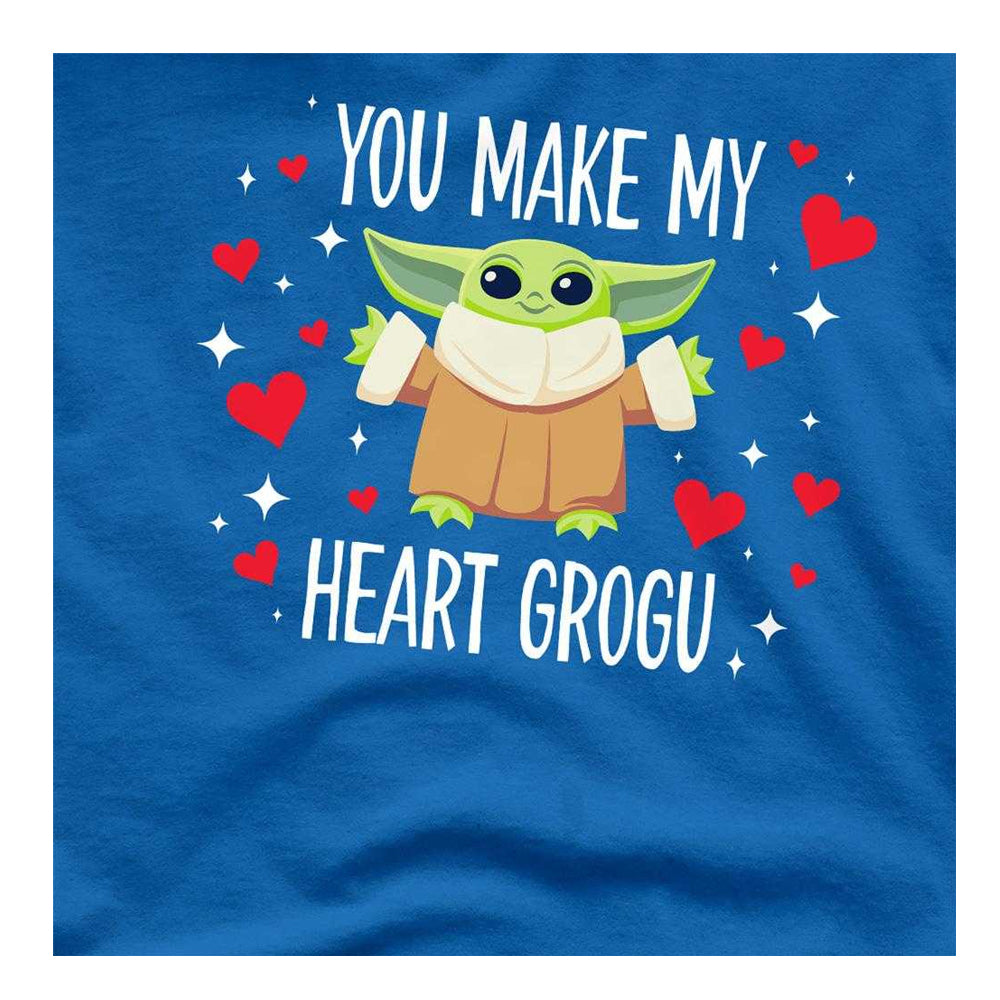 Royal Blue - Side - Star Wars Unisex Adult You Make My Heart Grogu Star Wars Ringspun Cotton T-Shirt